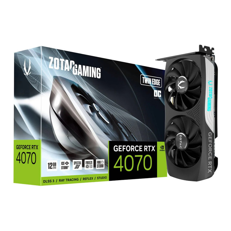 Zotac Gaming GeForce RTX 4070 Twin Edge OC 12GB GDDR6X Graphics Card - ZT-D40700H-10M - كرت شاشة